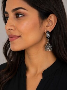 NEW Dangle Earrings with Black Accent